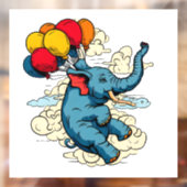 Ballon Olifant Raamsticker (Vel 2)