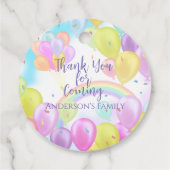 Ballon Pastel Verjaardag Bedankjes Labels (Achterkant)