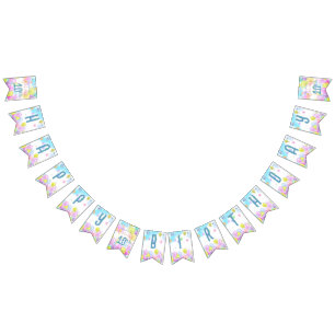 Ballon Pastel Verjaardag Vlaggetjes