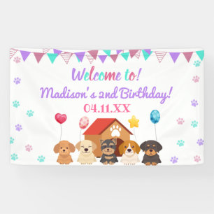 Ballon Puppy Girl Paw-ty Green Point Birthday Spandoek