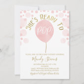 Ballon Rose Prêt À Pop Baby shower Invitation (Devant)