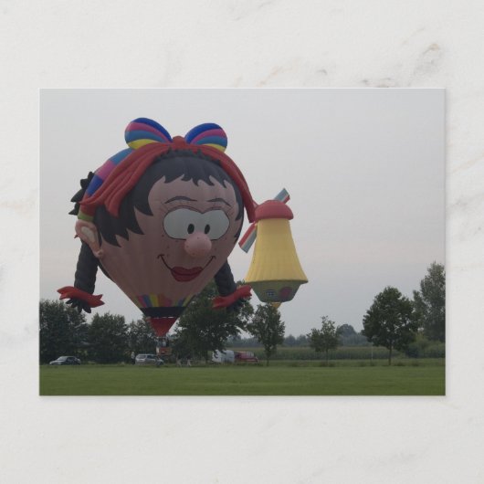 Ballon speciale meisjeswindmolen briefkaart (Voorkant)