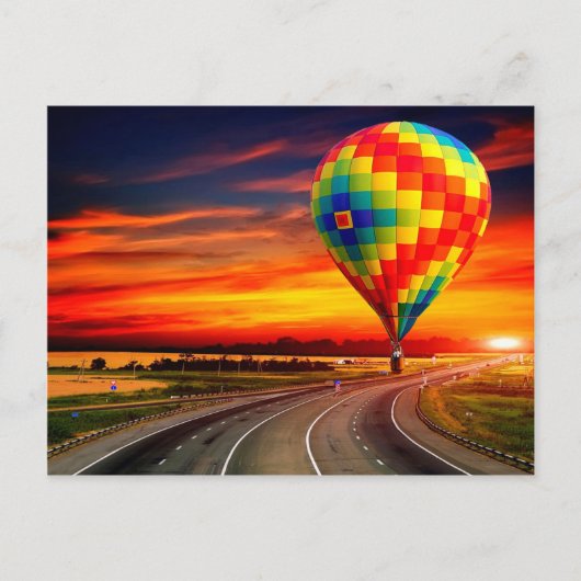 Ballon Sunset Briefkaart (Voorkant)