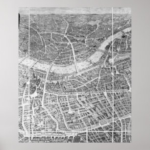 Ballon Uitzicht Londen, 1851 Poster