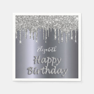 Ballon van het feest van de zilveren glitter servet