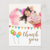 Ballon Vlaggen Slag Thank you Verjaardagsfoto  Briefkaart (Voorkant)