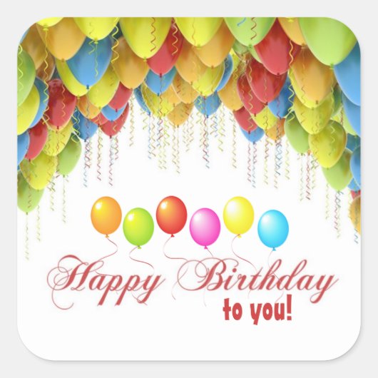 Ballon Wow Verjaardag Stickers (Voorkant)