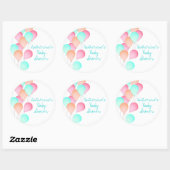 BallonBaby shower Ronde Sticker (Vel)