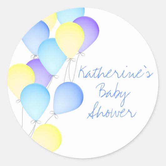 BallonBaby shower Ronde Sticker (Voorkant)