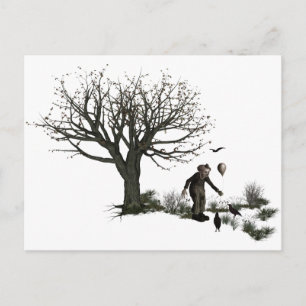 Ballonclown Old Tree & Black Birds Original Briefkaart