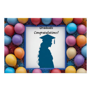 🎓 Ballondecoratie voor diploma-uitreikingsfeest Perfect Poster