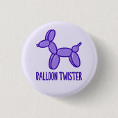 Ballondraster (Paars) Pin Button (Voorkant)