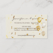 Ballonfeest planner confetti geel visitekaartje (Achterkant)