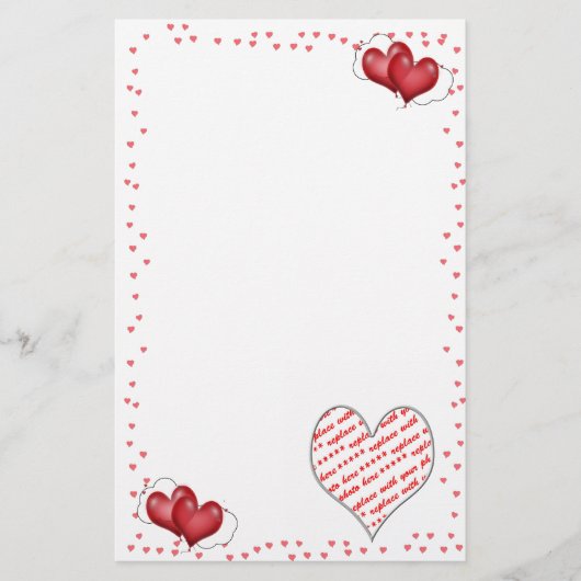 Ballonharten met foto-Lijst Briefpapier (Voorkant)