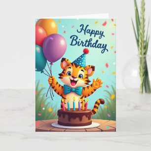 Ballonkat Verjaardagskaart Kaart