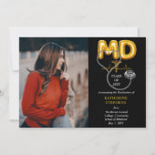 Ballonletters MD Caduceus Stethoscoop Afstuderen Aankondiging (Voorkant)