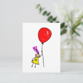ballonmeisje briefkaart (Staand voorkant)