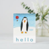 Ballonmuis en pinguïn briefkaart (Staand voorkant)
