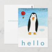 Ballonmuis en pinguïn briefkaart (Voorkant / Achterkant)