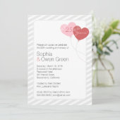 Ballonnen 25e bruiloft feestje kaart (Staand voorkant)