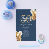 Ballonnen 50e verjaardag programma Gold & Navy Men Flyer (Enkel)