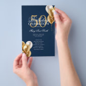 Ballonnen 50e verjaardag programma Gold & Navy Men Flyer (Hand)