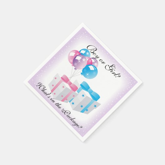 Ballonnen Baby Gender Reveal Paper Party servetten (Hoek)