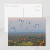 Ballonnen boven Bagan, Briefkaart Myanmar (Voorkant / Achterkant)