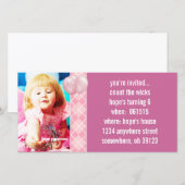 Ballonnen Framboos Argyle Verjaardags Uitnodiging  (Voorkant / Achterkant)