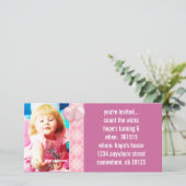 Ballonnen Framboos Argyle Verjaardags Uitnodiging  (Staand voorkant)