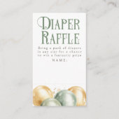 Ballonnen Green Diaper Raffle Baby shower Tickets Informatiekaartje (Voorkant)