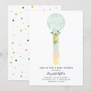 Ballonnen klaar voor Pop Baby shower uitnodiging