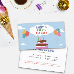 Ballonnen - Kleurrijke Feest & Evenementen Planner Visitekaartje