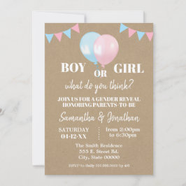 Ballonnen onthullen geslacht jongen of meisje baby kaart