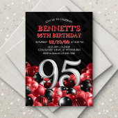 Ballonnen Red 95th Verjaardag Kaart