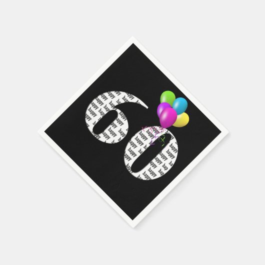 ballonnen van het 60e verjaardagsfeest servet (Hoek)