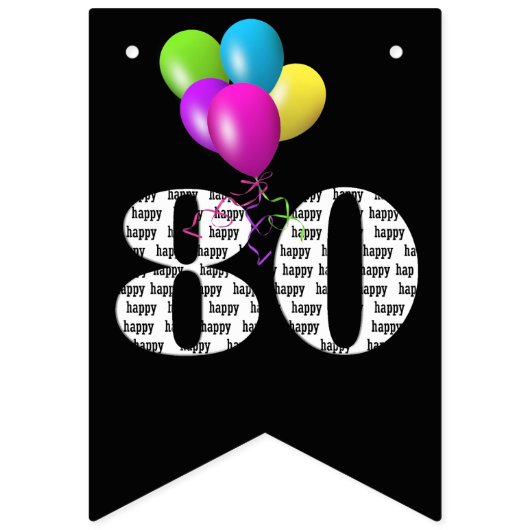 ballonnen van het 80ste verjaardagsfeest vlaggetjes (Eerste vlag)