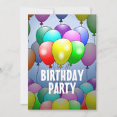 Ballonnen Verjaardagsuitnodiging Kaart (Voorkant)