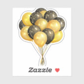 Ballonnen, viering zwart en goud sticker (Vel)