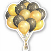 Ballonnen, viering zwart en goud sticker (Voorkant)