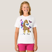 ballonnen, vlinders & Schattigee Giraffe wit T-shirt (Voorkant volledig)