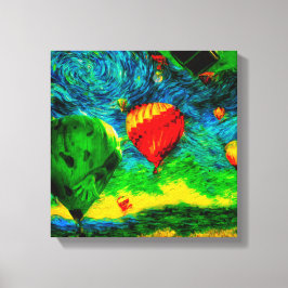 Ballonrace aan de spectaculaire hemel canvas afdruk