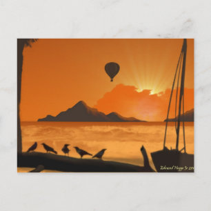 BallonRide bij zonsondergang Briefkaart