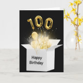 Ballons 100e Anniversaire En Carte Boîte Blanche (Fleur jaune)