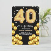 Ballons 40 ans Anniversaire Invitation (Debout devant)