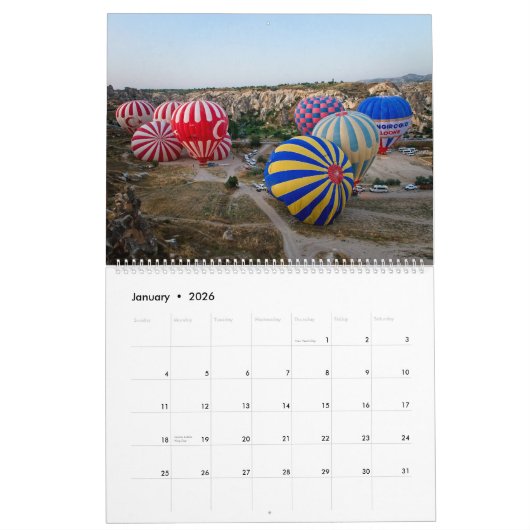 Ballons à air chaud dans le calendrier mural Cappa (Jan 2026)