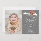 Ballons à air chaud et Faire-part de naissance de  (Devant)