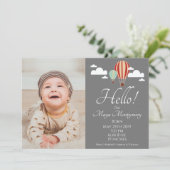 Ballons à air chaud et Faire-part de naissance de  (Debout devant)