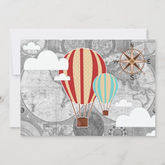 Ballons à air chaud et Faire-part de naissance de  (Dos)