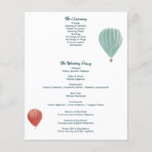 Ballons à air chaud peint Programme de mariage per (Dos)